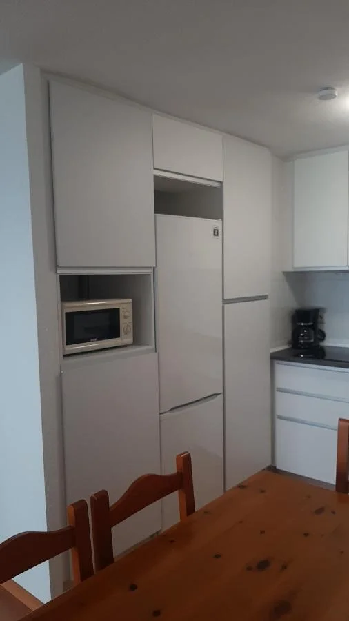 La cocina, con el horno y el microondas
